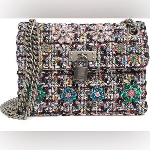Kurt Geiger mini Brixton lock tweed shoulder bag